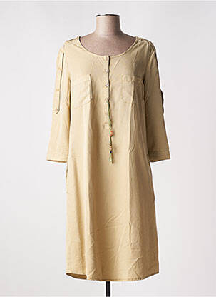 Rochie midi mâneci lungi mâneci lungi bej GEISHA femeie