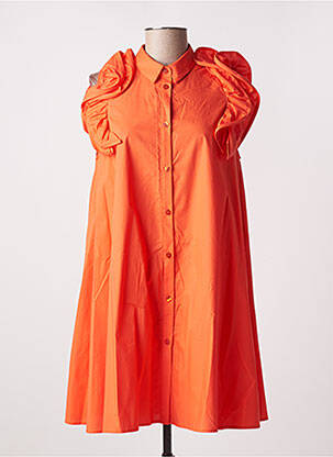 Rochie midi mâneci scurte mâneci scurte portocalie IMPERIAL femeie