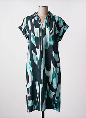Rochie midi imprimeu fantezie mâneci scurte verde STREET ONE femeie