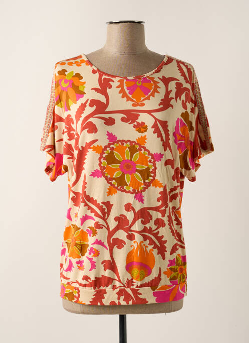 Top elasticitate mâneci scurte portocaliu GEISHA femme