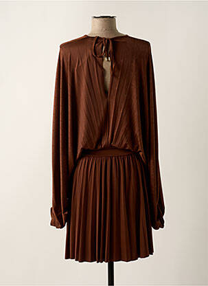 Rochie midi mâneci 3/4 mâneci 3/4 maro RELISH femeie
