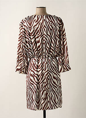 Rochie scurtă mâneci 3/4 mâneci 3/4 maro RELISH femeie