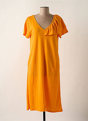 Rochie midi mâneci scurte mâneci scurte portocalie SCORZZO femeie