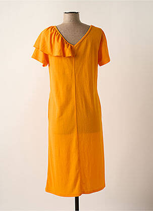 Rochie midi mâneci scurte mâneci scurte portocalie SCORZZO femeie