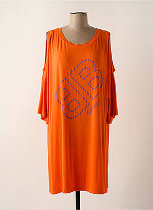 Rochie midi mâneci 3/4 mâneci 3/4 portocalie LES BLONDINETTES femeie