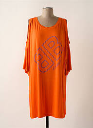 Rochie midi mâneci 3/4 mâneci 3/4 portocaliu LES BLONDINETTES femme
