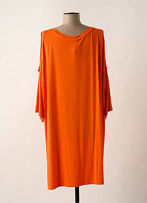 Rochie midi mâneci 3/4 mâneci 3/4 portocalie LES BLONDINETTES femeie