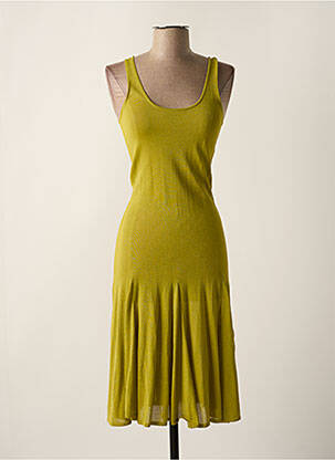 Rochie pulover guler rotund fără mâneci verde MAIS IL EST OU LE SOLEIL femeie