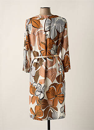 Rochie midi imprimeu floral mâneci 3/4 maro GREGORY PAT femeie