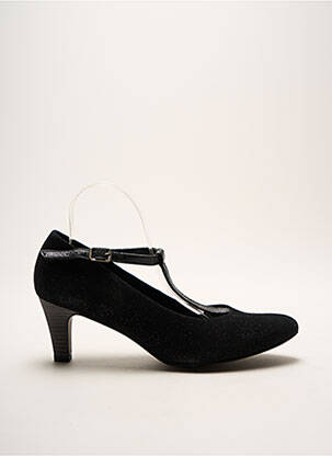 Pantofi cu toc nubuc toc de 4 la 6 cm negru UN TOUR EN VILLE femeie