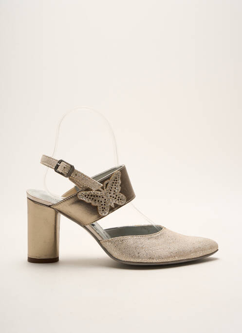 Sandale/Pantofi decupați auriu UN TOUR EN VILLE femeie
