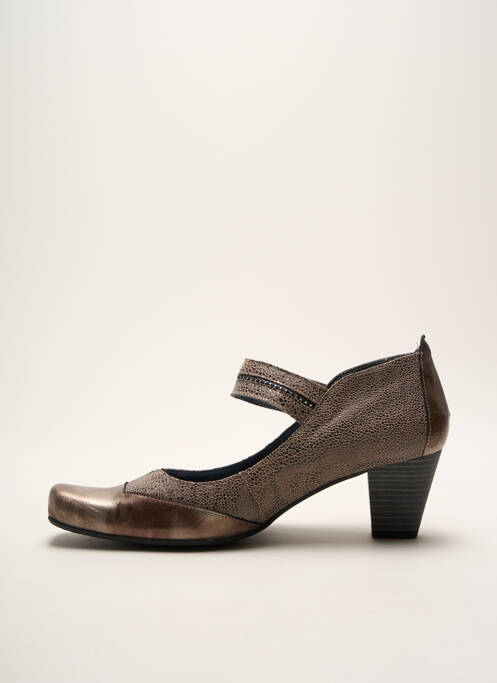 Pantofi cu toc maro UN TOUR EN VILLE femeie