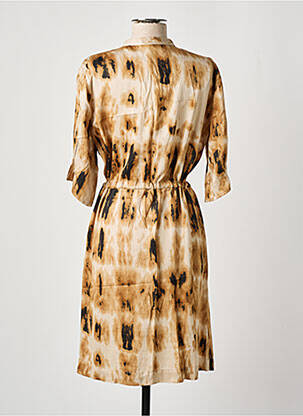 Rochie midi mâneci 3/4 mâneci 3/4 bej CREAM femeie