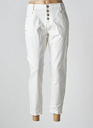 Pantalon 7/8 talie înaltă talie înaltă alb CREAM femeie