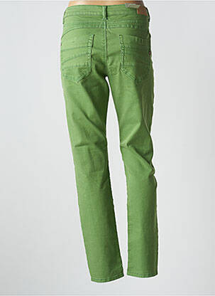 Pantalon slim țesătură poplin mărime normală verde CREAM femeie