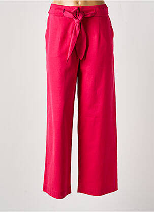 Pantalon larg talie cu cleme talie înaltă roz DES PETITS HAUTS femeie