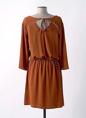 Rochie midi croială fluidă mâneci 3/4 maro IT HIPPIE femeie