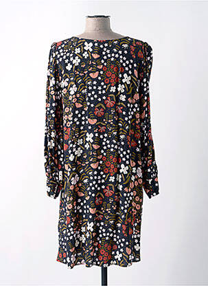 Rochie midi imprimeu floral mâneci lungi negru DES PETITS HAUTS femeie
