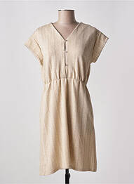 Rochie midi mâneci scurte mâneci scurte bej PIECES femeie
