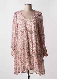 Rochie midi imprimeu floral mâneci lungi bej GRACE & MILA femeie