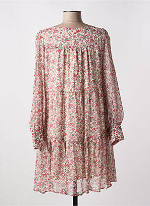 Rochie midi imprimeu floral mâneci lungi bej GRACE & MILA femeie