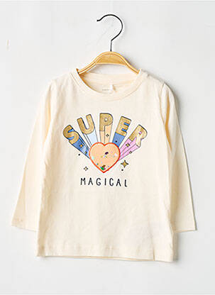 Tricou croială cambrată mâneci lungi bej NAME IT fată