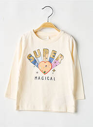 Tricou croială cambrată mâneci lungi bej NAME IT fille