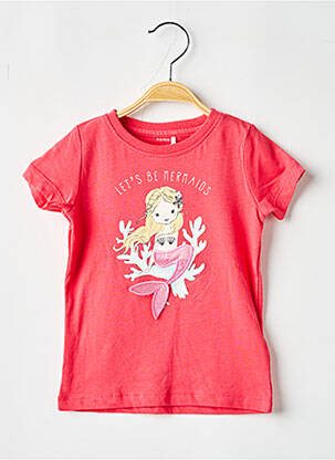 Tricou croială cambrată mâneci scurte roșu NAME IT fată