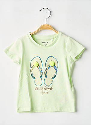 Tricou croială cambrată mâneci scurte verde NAME IT fată