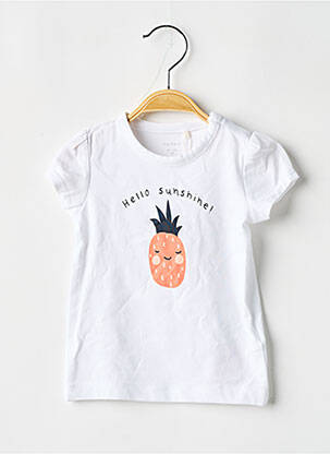 Tricou bio mâneci scurte alb NAME IT fată