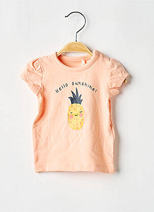 Tricou croială cambrată mâneci scurte portocalie NAME IT fată