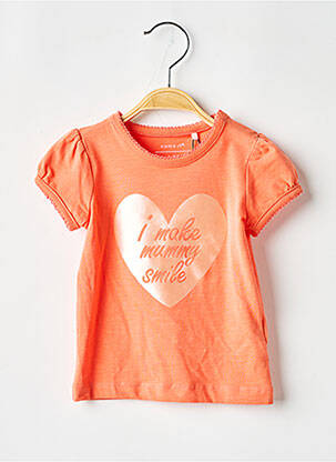 Tricou croială cambrată mâneci scurte portocalie NAME IT fată