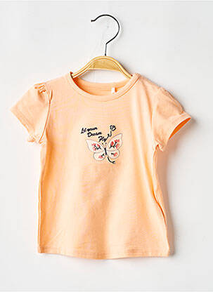 Tricou croială cambrată mâneci scurte portocalie NAME IT fată