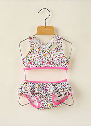 Costum de baie din două piese efect material satinat roz NAME IT fată