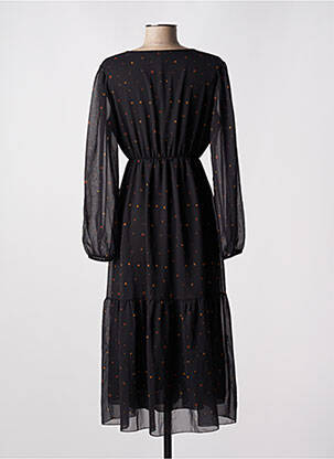 Rochie midi țesătură crep mâneci lungi negru PAKO LITTO femeie
