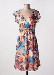 Rochie midi imprimeu floral mâneci scurte portocaliu B.YOUNG femeie