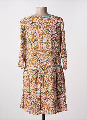 Rochie scurtă mâneci 3/4 mâneci 3/4 maro LOLA ESPELETA femeie