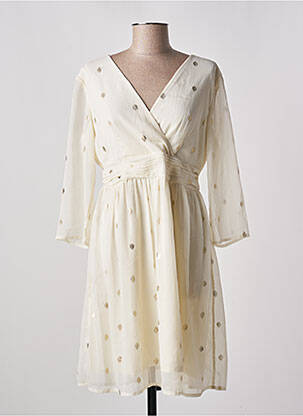 Rochie midi mâneci 3/4 mâneci 3/4 bej VERO MODA femeie