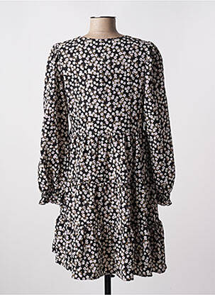 Rochie midi imprimeu floral mâneci lungi negru VERO MODA femeie
