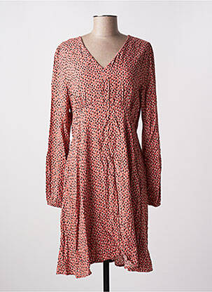 Rochie midi imprimeu fantezie mâneci lungi roz B.YOUNG femeie