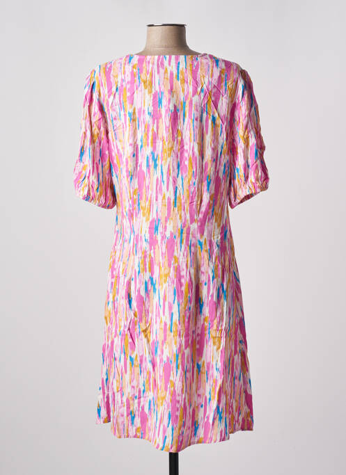 Rochie midi croială fluidă mâneci scurte roz B.YOUNG femme