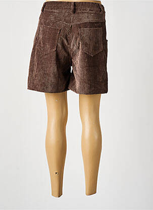 Șort închidere cu fermoar sub clapetă cu nasturi talie înaltă maro PAKO LITTO femeie