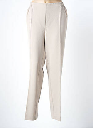 Pantalon drept țesătură crep talie înaltă bej ADELINA BY SCHEITER femeie