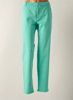 Pantalon slim țesătură poplin mărime normală verde STARK femeie