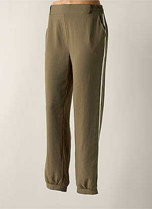 Pantalon drept țesătură crep mărime normală verde SIGNE NATURE femeie