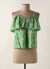 Top țesătură crep bretele subțiri verde VERO MODA femeie