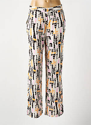 Pantalon drept țesătură crep talie înaltă bej VERO MODA femeie