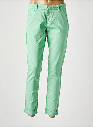 Pantalon chino țesătură poplin mărime normală verde CREAM femeie