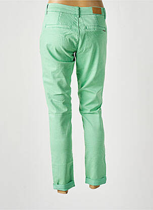 Pantalon chino țesătură poplin mărime normală verde CREAM femeie