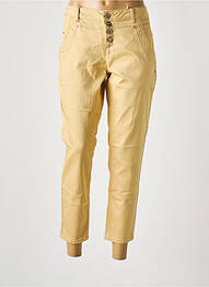 Pantalon 7/8 talie înaltă talie înaltă galben CREAM femme